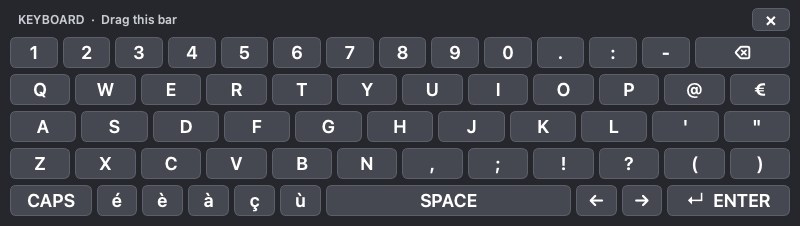 TimerMaster floating keyboard