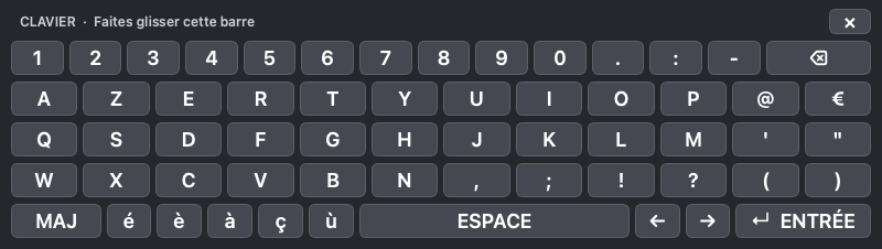 Clavier flottant de TimerMaster